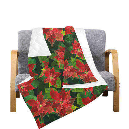 Poinsettia Pattern Print Design POT04 Premium Quilt