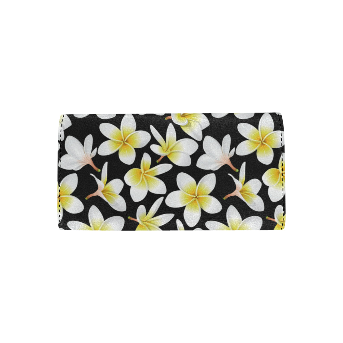 Yellow Plumeria Hawaiian Flowers Women's Trifold Wallet