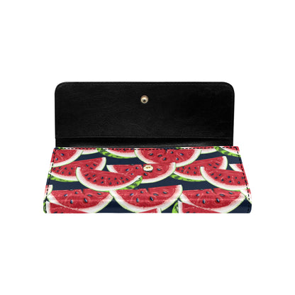 Watermelon Pattern Print Design WM011 Women's Trifold Wallet