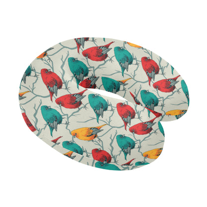 Birds Pattern Print Design 04 U-Shaped Travel Neck Pillow