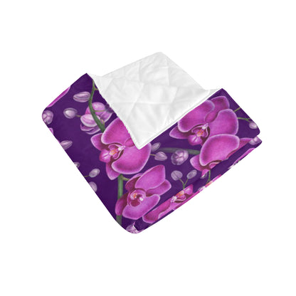 Orchid Pattern Print Design A03 Premium Quilt
