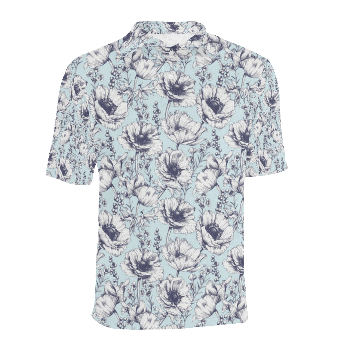 Anemone Pattern Print Design 02 Men Polo Shirt