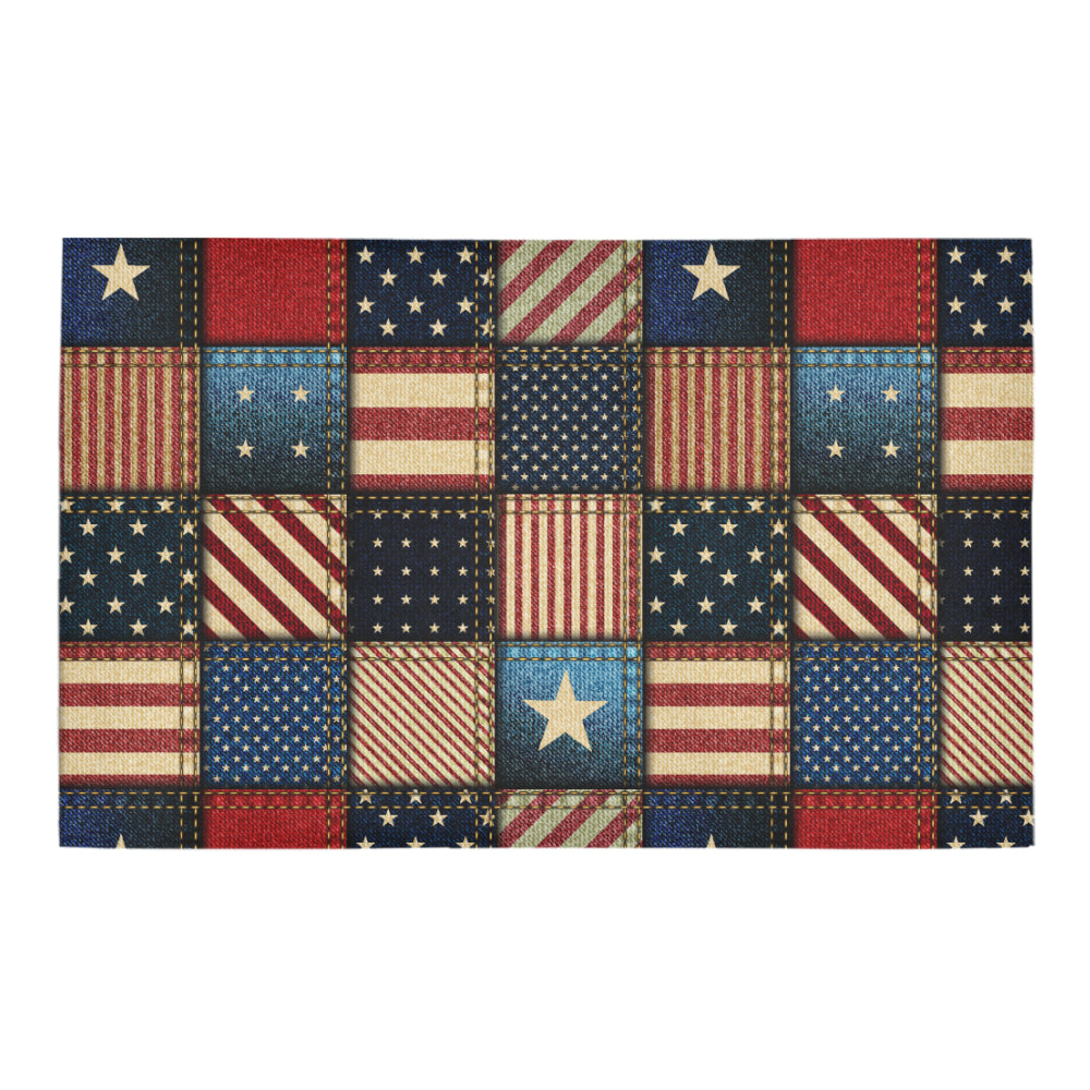 American flag Patchwork Design Bath Mat