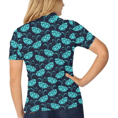 Carnations Pattern Print Design CN06 Women's Polo Shirt