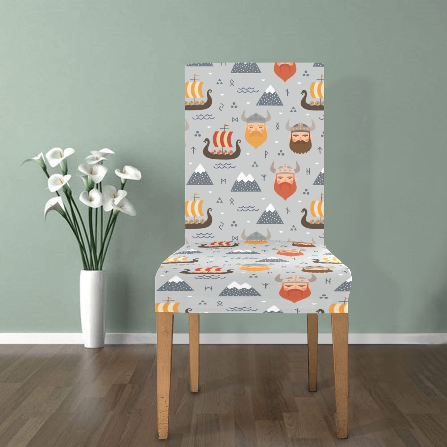 Vikings Print Design LKS307 Dining Chair Slipcover