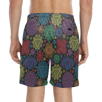Chakra Mandala Print Pattern Men's Swim Trunks Beach Shorts