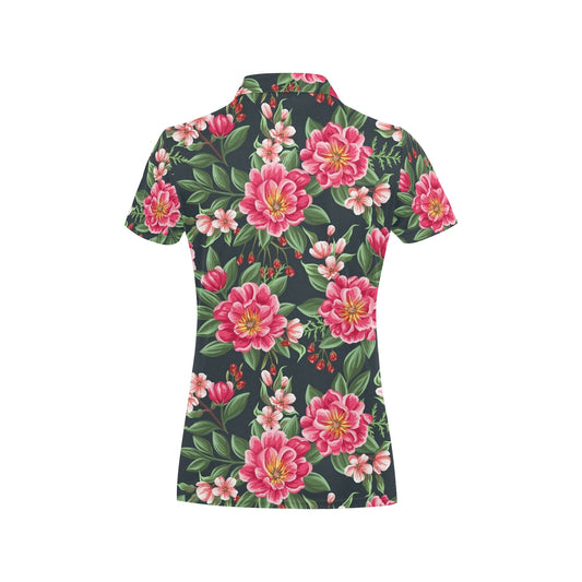 Summer Floral Pattern Print Design SF06 Women's Polo Shirt
