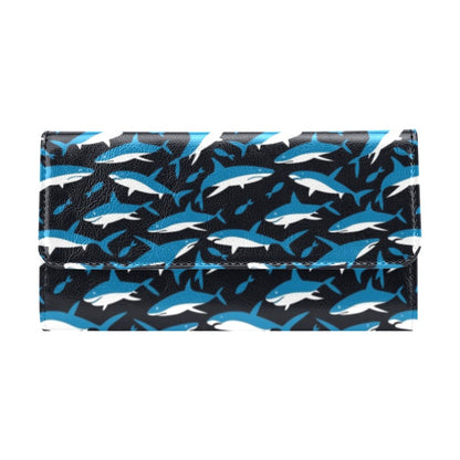 Shark Print Design LKS303 Women's Trifold Wallet