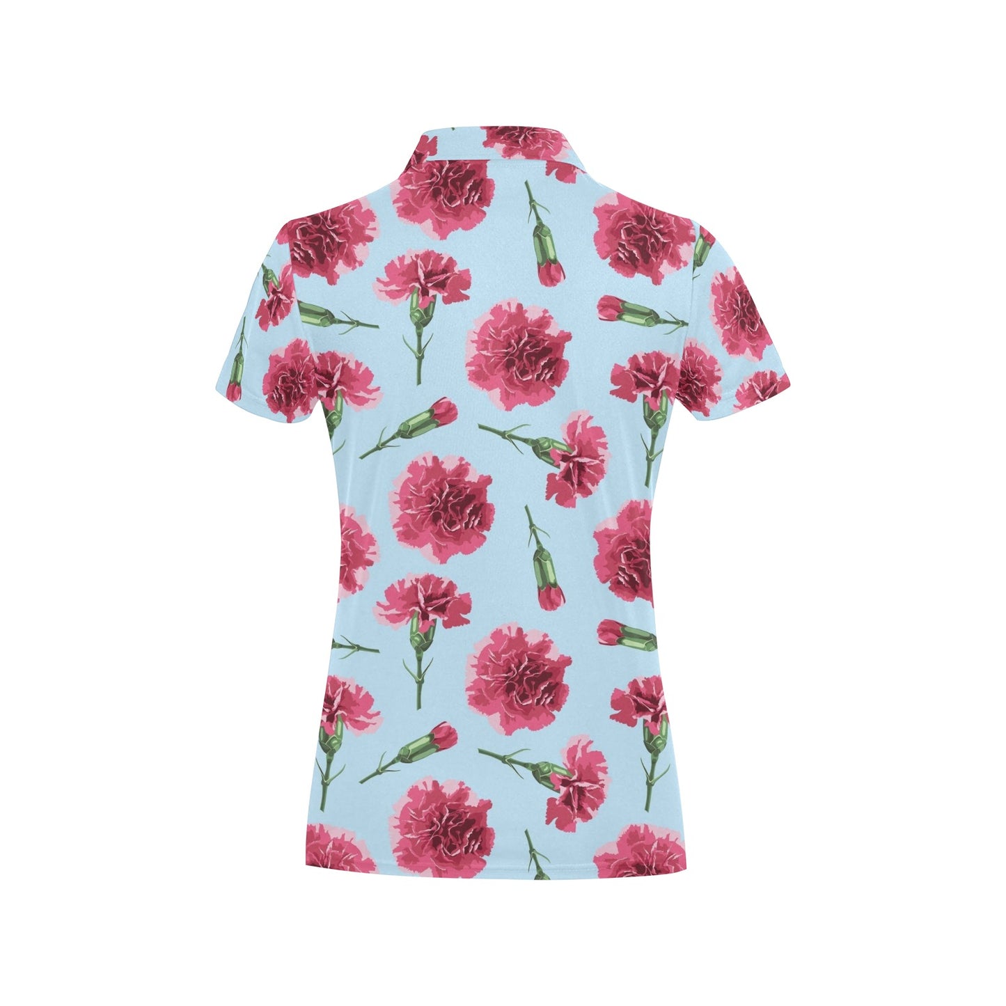 Carnations Pattern Print Design CN01 Women's Polo Shirt