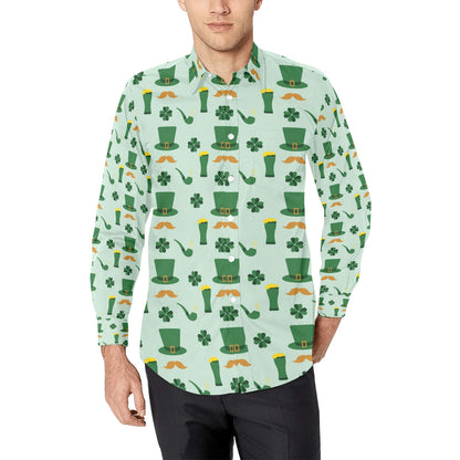 St Patricks Day Print Design LKS304 Men's Long Sleeve Dress Shirt