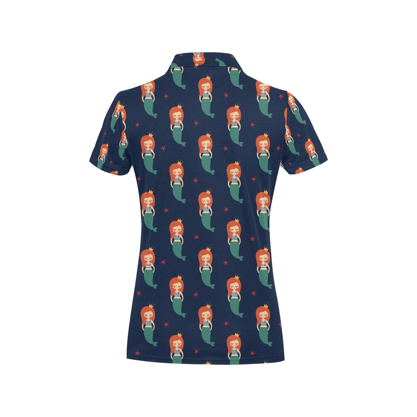 Mermaid Girl Pattern Print Design 01 Women's Polo Shirt