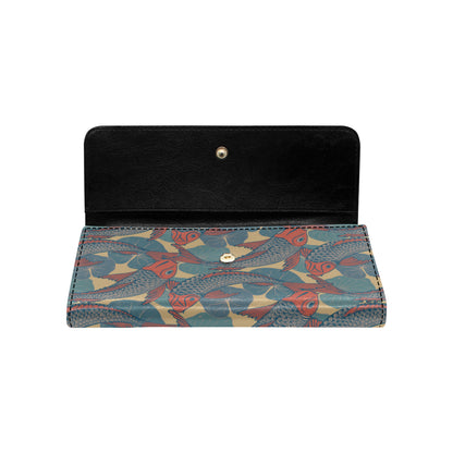 Pisces Pattern Print Design A01 Women's Trifold Wallet
