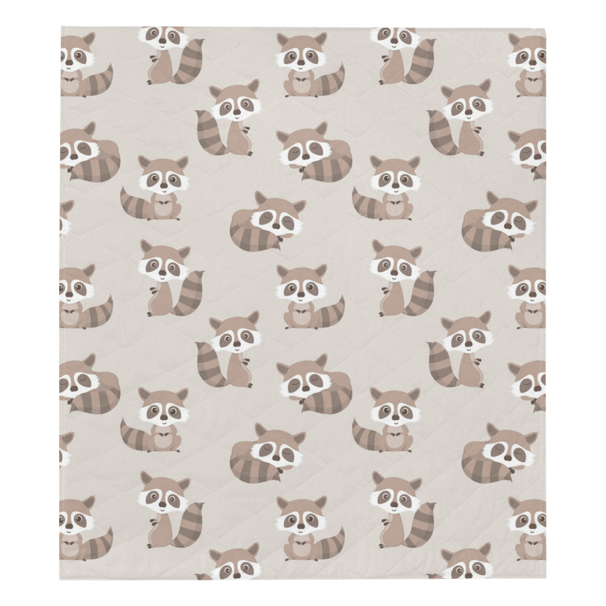 Raccoon Pattern Print Design A05 Premium Quilt