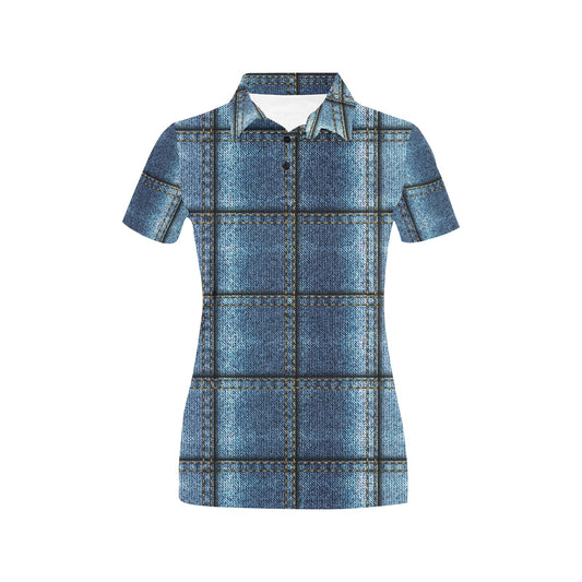 Jean Paisley Pattern Print Design 01 Women's Polo Shirt