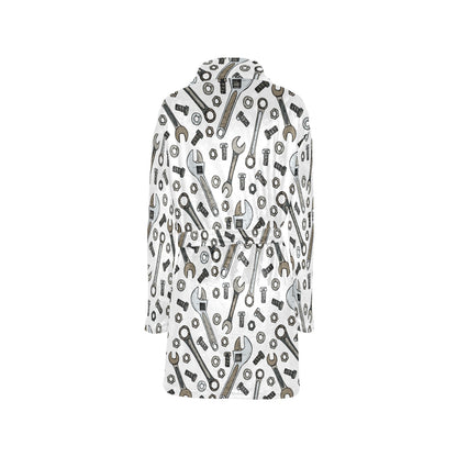 Mechanic Pattern Print Design 03 Women's Fleece Robe