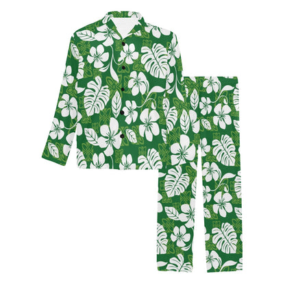 Hawaiian Themed Pattern Print Design H016 Men's Long Pajama Set