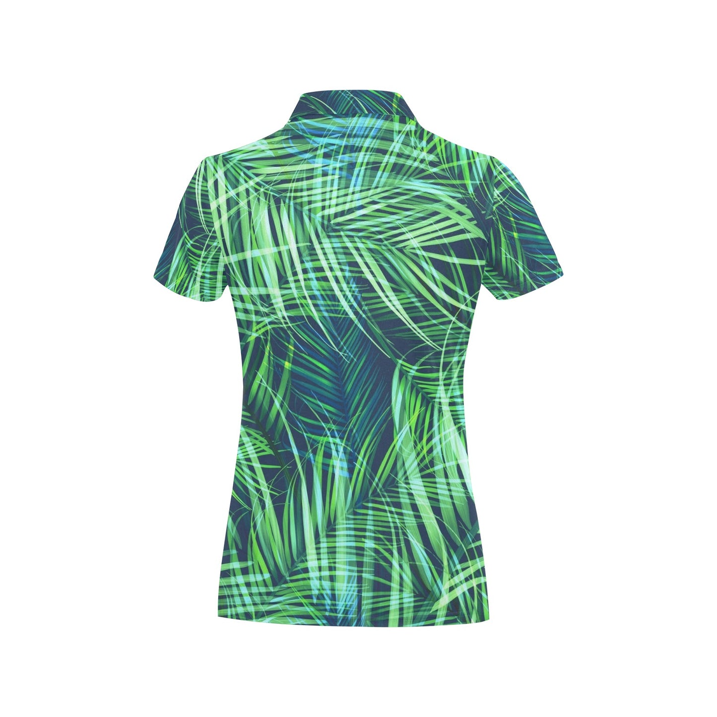 Palm Leaves Pattern Print Design PL02 Women's Polo Shirt