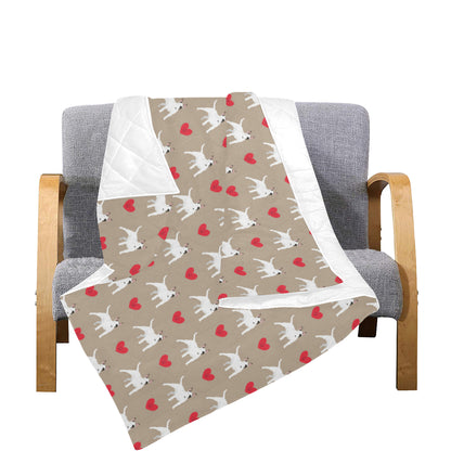 Bull Terriers Pattern Print Design 01 Premium Quilt
