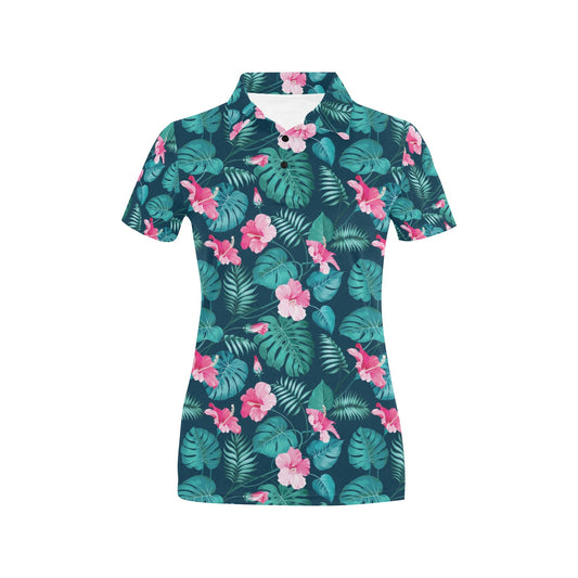 Summer Floral Print Design LKS301 Women's Polo Shirt