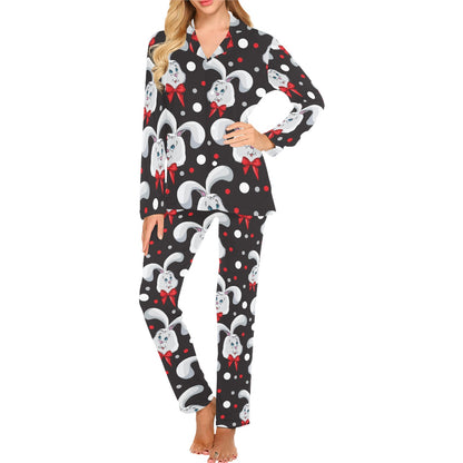 Rabbit Pattern Print Design RB012 Women's Long Pajama Set