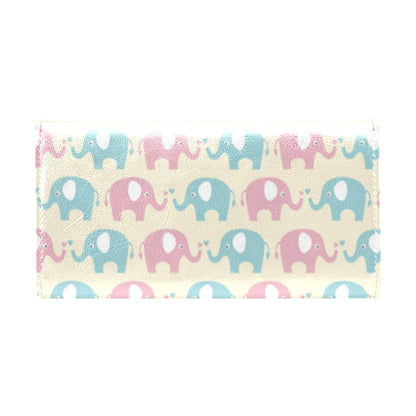Elephant Baby Pastel Print Pattern Women's Trifold Wallet