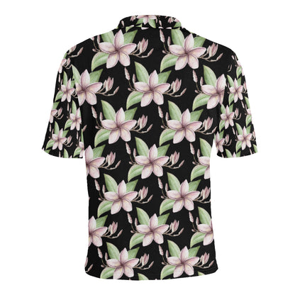 Plumeria Pattern Print Design PM02 Men Polo Shirt