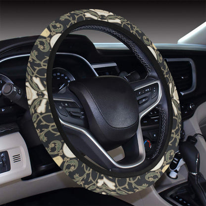 Skull King Print Design LKS307 Steering Wheel Cover with Elastic Edge