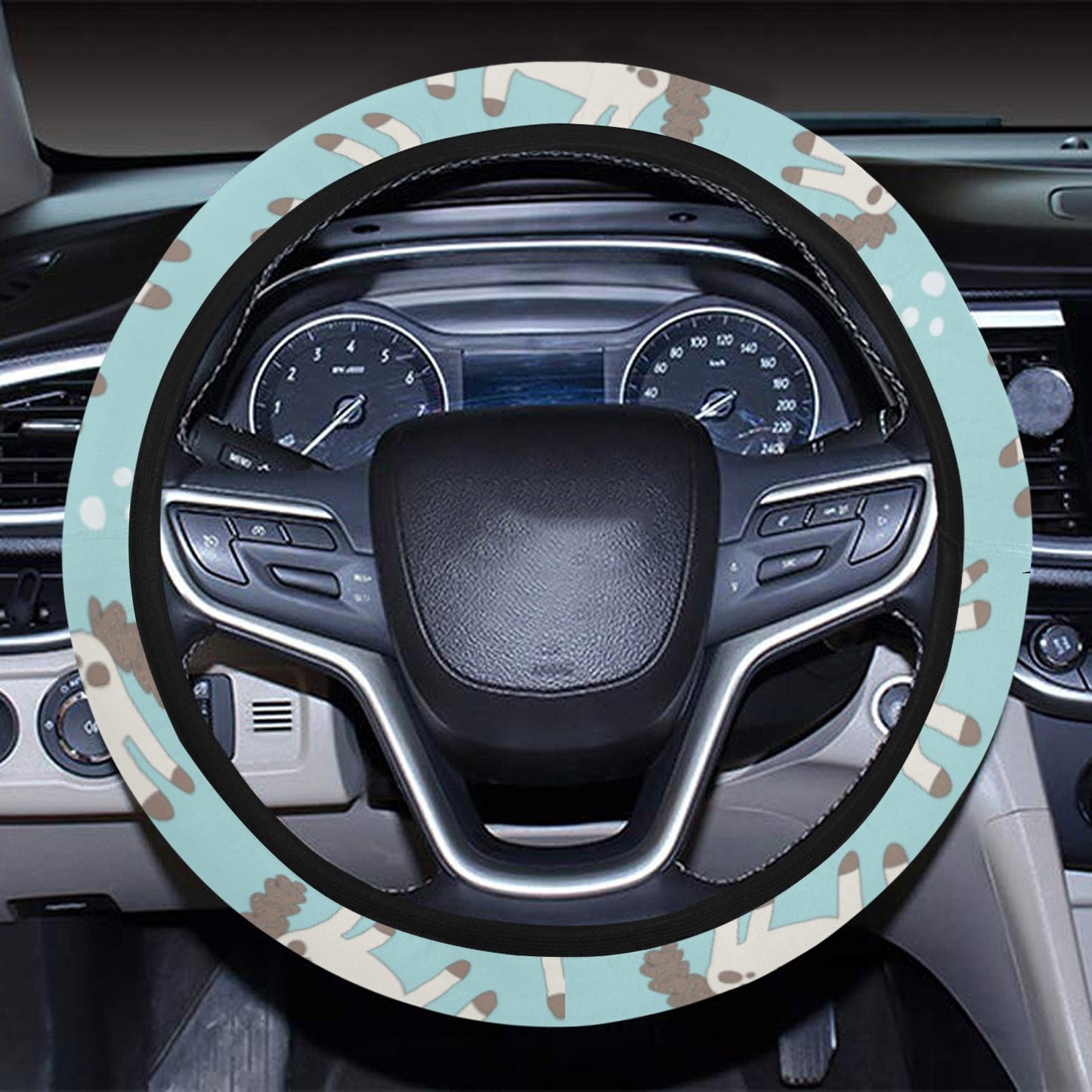 Horse Cute Print Design LKS306 Steering Wheel Cover with Elastic Edge