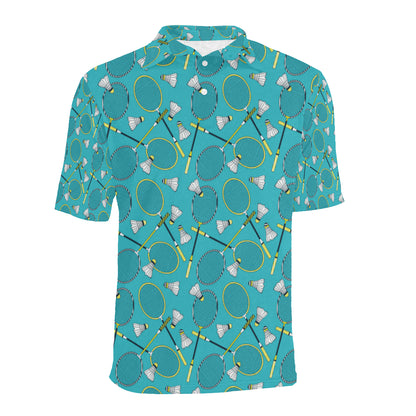 Badminton Pattern Print Design 06 Men Polo Shirt