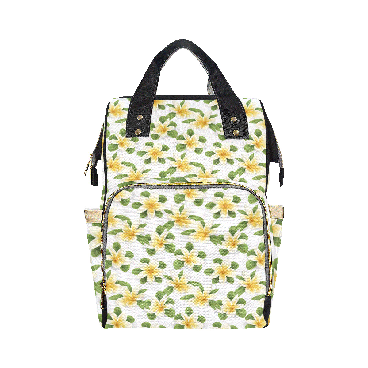 Yellow Plumeria Pattern Print Design PM012 Diaper Bag Backpack