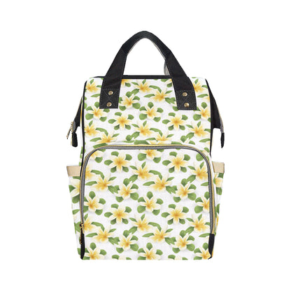 Yellow Plumeria Pattern Print Design PM012 Diaper Bag Backpack