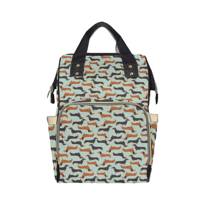 Dachshund Cute Print Pattern Diaper Bag Backpack