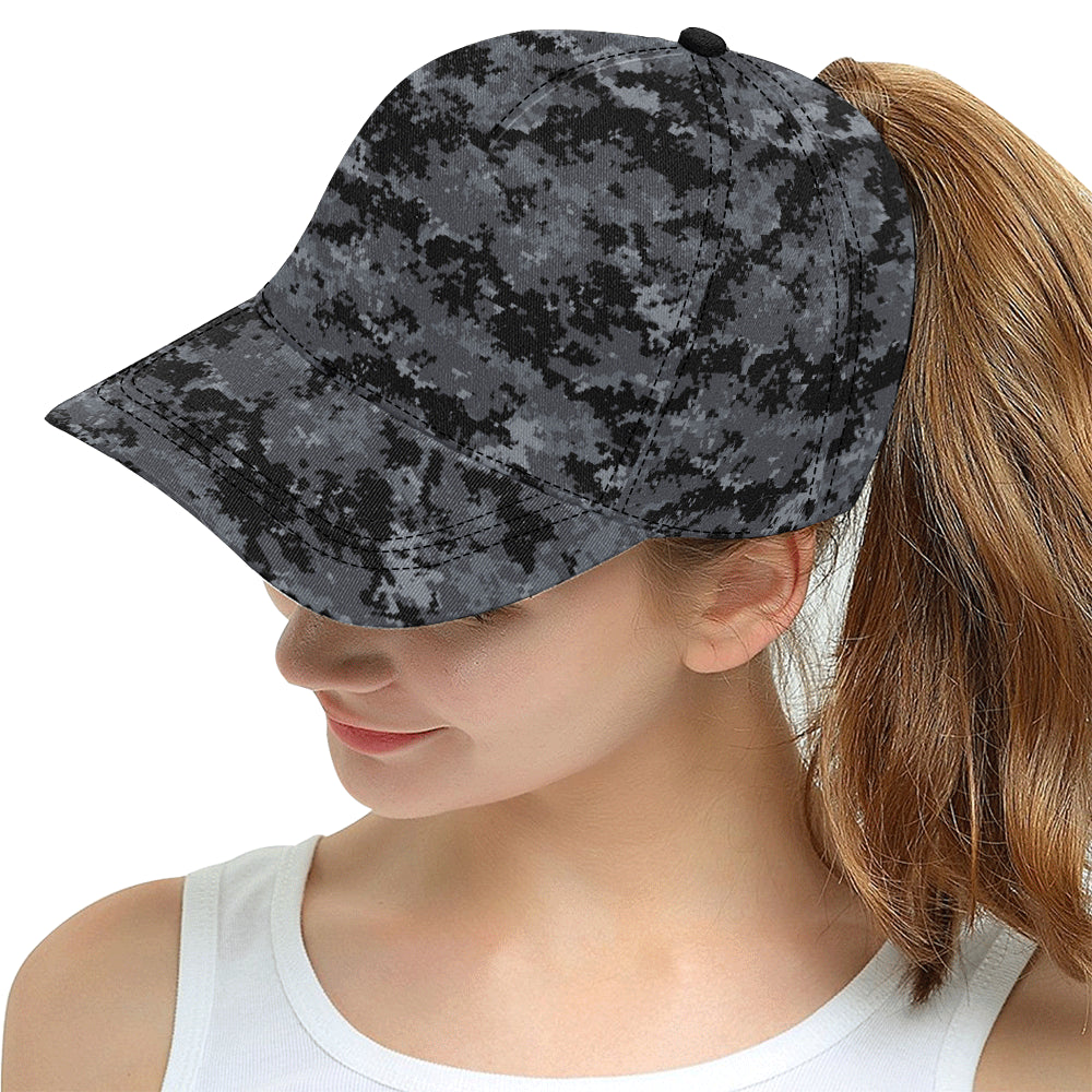 ACU Digital Black Camouflage Snapback Cap