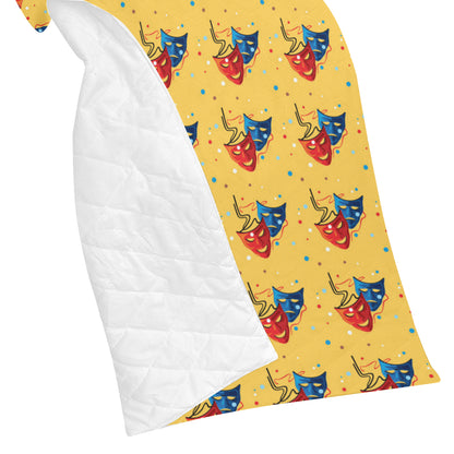 Acting Mask Pattern Print Design 02 Premium Quilt