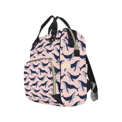 Humpback Whale Pattern Print Design 02 Diaper Bag Backpack