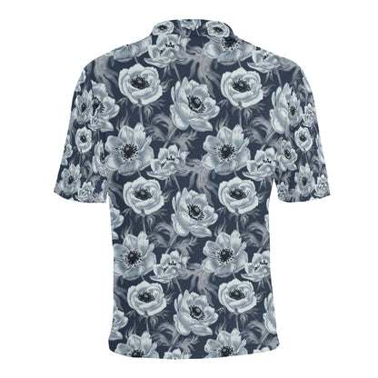 Anemone Pattern Print Design AM09 Men Polo Shirt