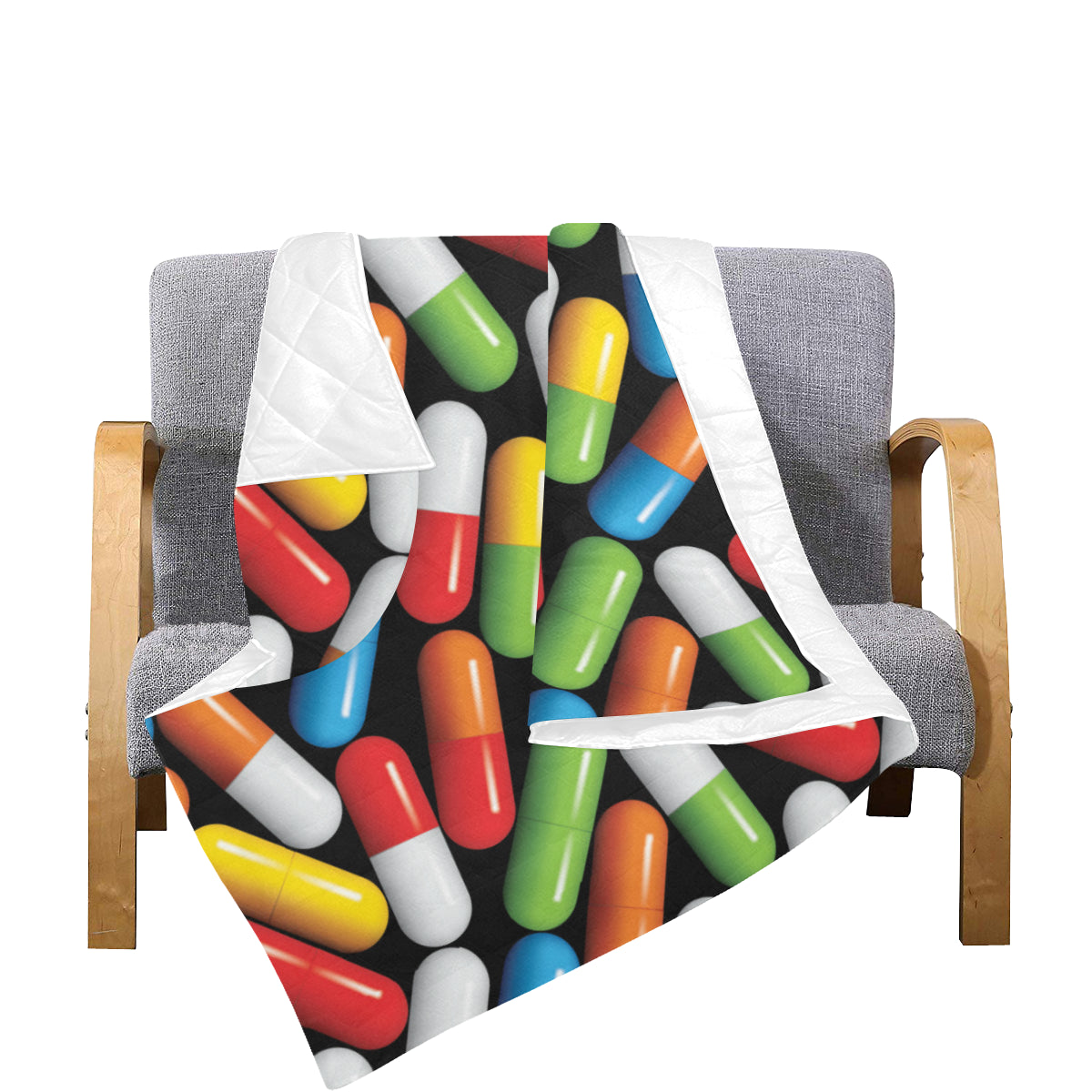 Pill Pattern Print Design A02 Premium Quilt