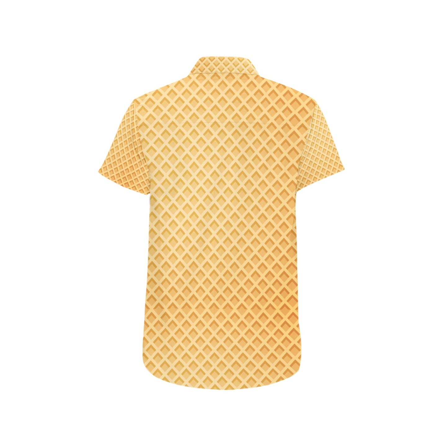 Waffle Texture Print Design LKS302 Men Short Sleeve Button Up Shirt