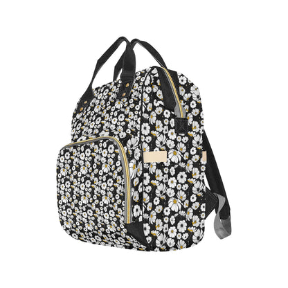 Daisy Pattern Print Design 02 Diaper Bag Backpack