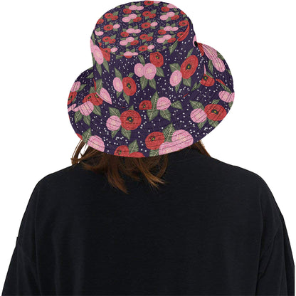 Camellia Pattern Print Design CM02 Unisex Bucket Hat