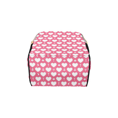 Heart Key Pattern Print Design HE09 Diaper Bag Backpack