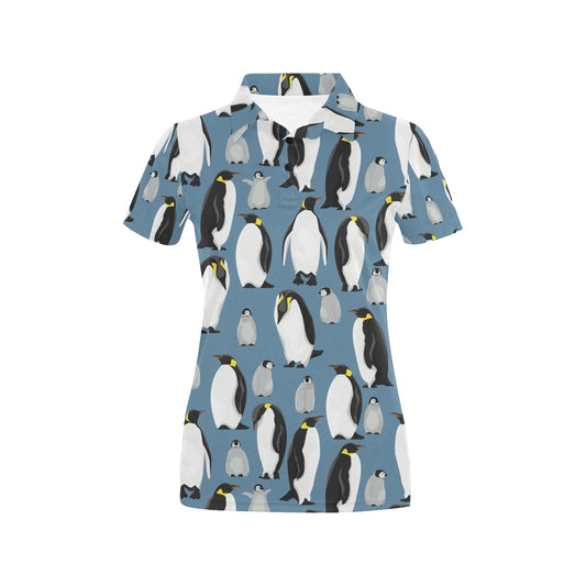 Penguin Pattern Print Design A03 Women's Polo Shirt
