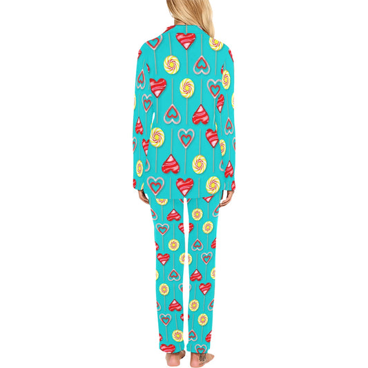 Lollipop Pattern Print Design LL06 Women's Long Pajama Set