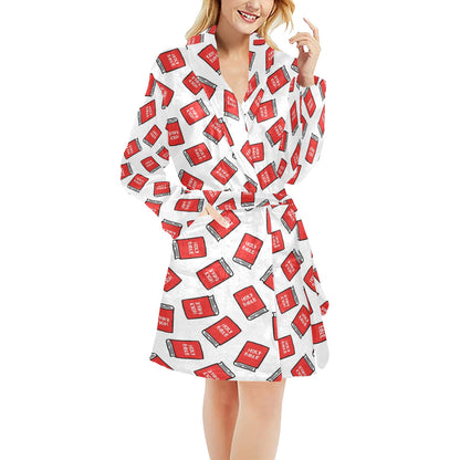 Bible Pattern Print Design 03 Women's Fleece Robe