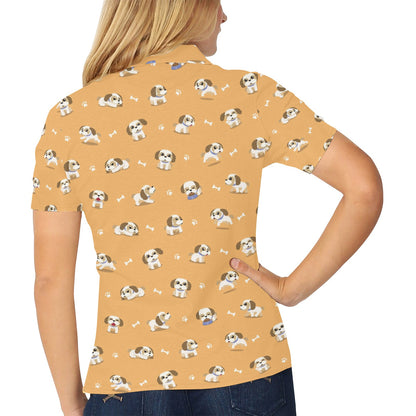 Shih Tzu Print Design LKS304 Women's Polo Shirt