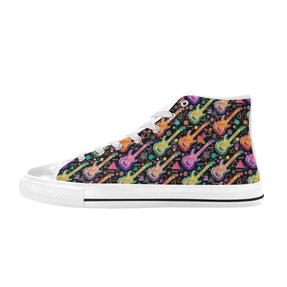 Electric Guitar Print Design LKS403 Men's High Top Canvas Shoes