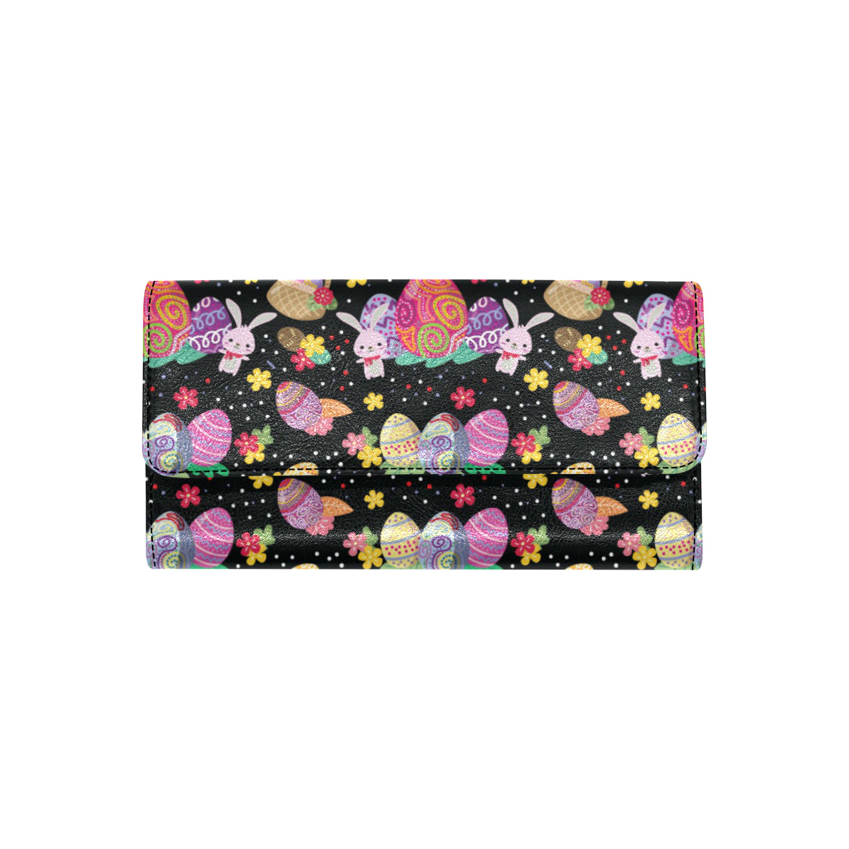Easter Eggs Pattern Print Design RB06 Women's Trifold Wallet