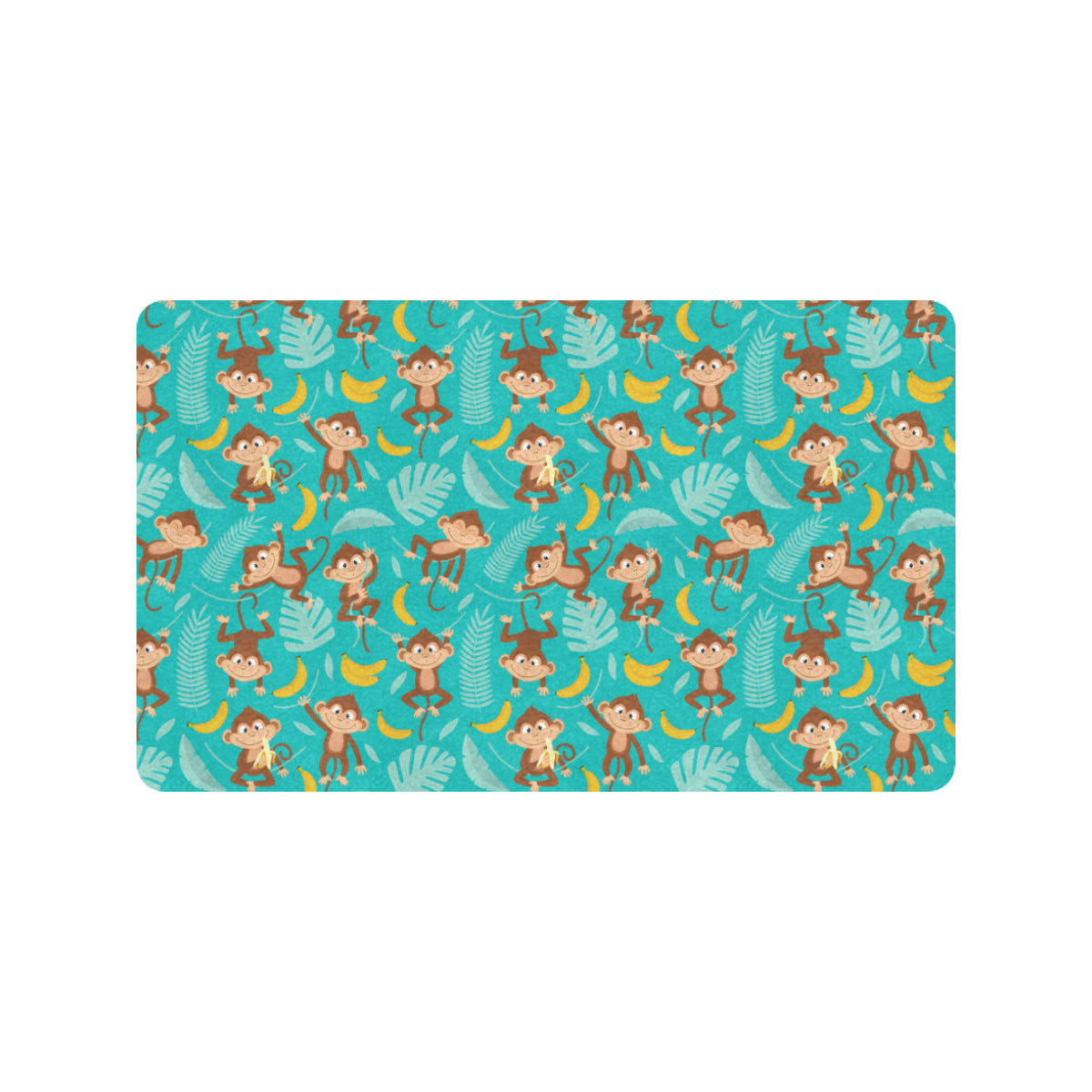 Monkey Happy Design Themed Print Rubber Doormat
