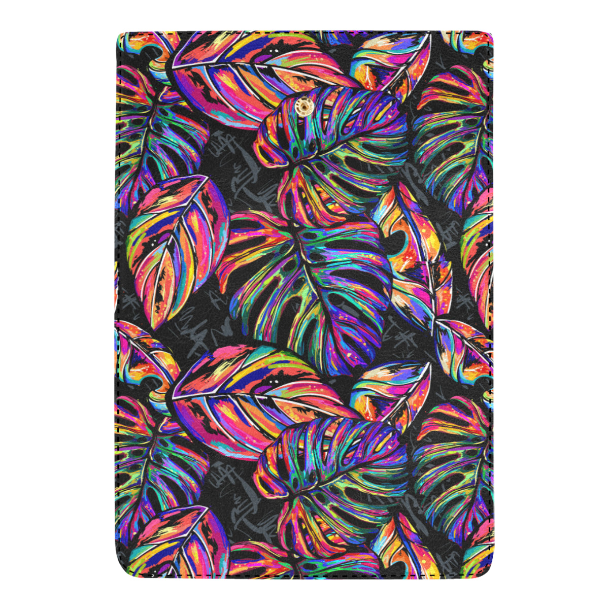 Neon Color Tropical Palm Leaves Women's Trifold Wallet