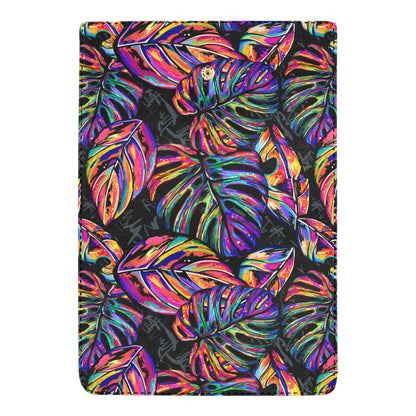 Neon Color Tropical Palm Leaves Women's Trifold Wallet